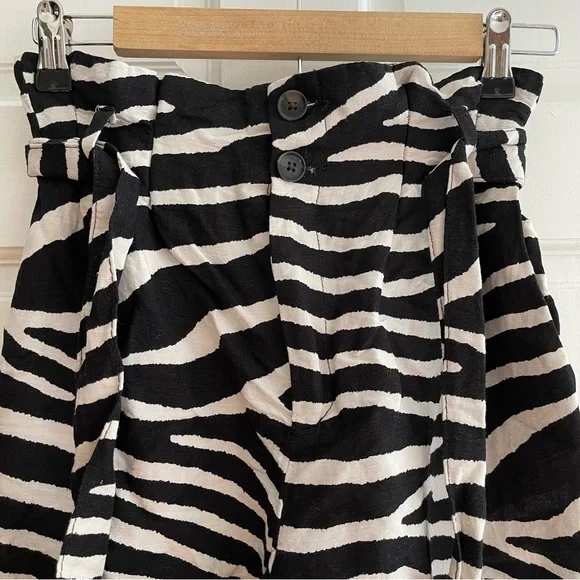 HM High Rise Striped Cropped Pants Women’s Size 0 - Picture 3 of 7